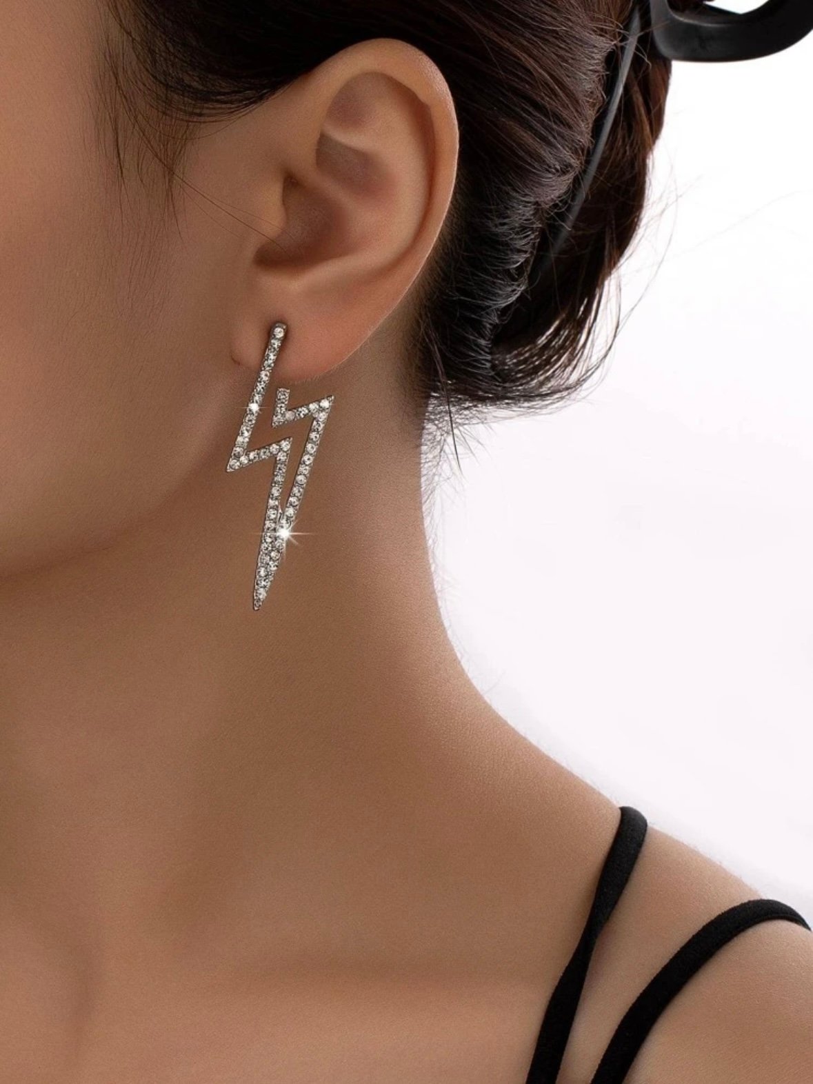 Rhinestone Lightning Earrings (4.89)