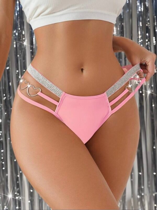 Glitter Cut Out Heart Decorative Panty For Women (4.92) - Image 3
