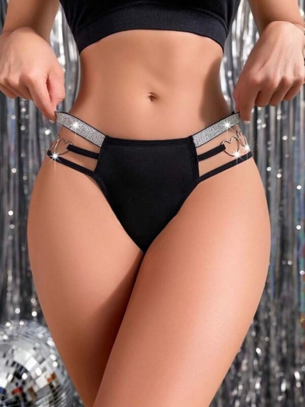 Glitter Cut Out Heart Decorative Panty For Women (4.92) - Image 10