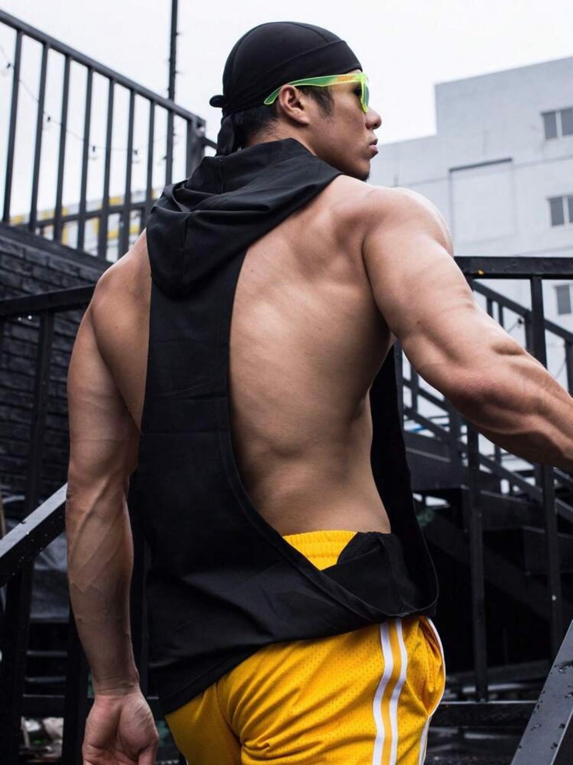 Men's Sexy Deep Muscle Shirt With Hood & Pockets (4.85) - Image 4