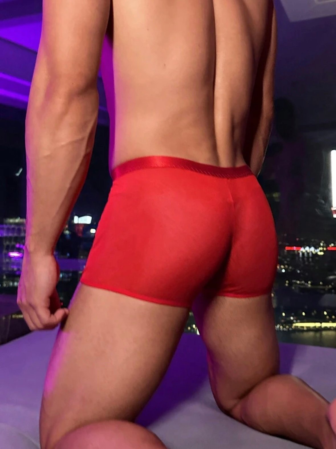 Men's Red Leopard Sexy Cut Out Boxer Briefs (4.71) - Image 5