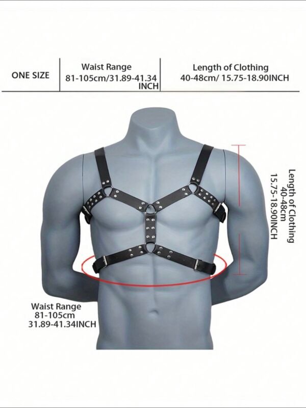 Gladiator Bondage Sexy Men's Bondage Chest Harness (5.0) - Image 4