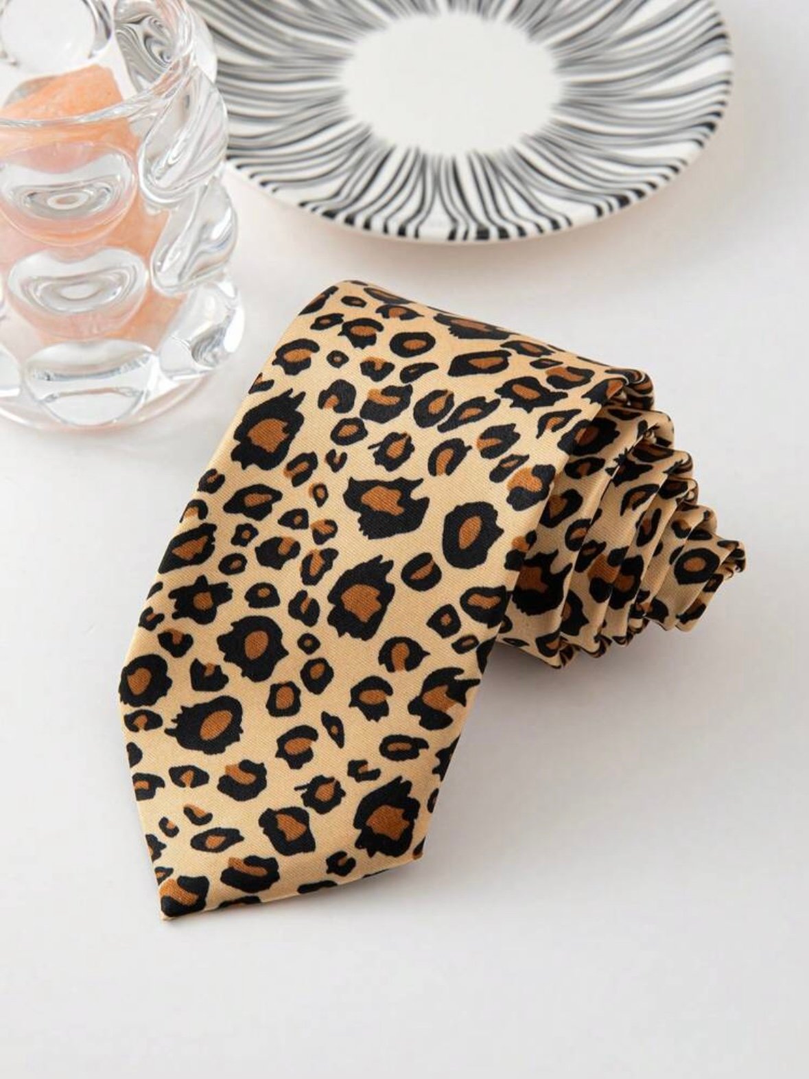 Men's leopard Animal Print Tie (4.88) - Image 3