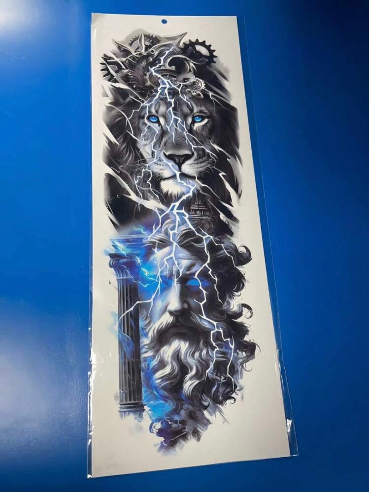 Glow In The Dark Men's Lion Tattoo Sleeve UV Temporary Tattoo (4.83) - Image 5