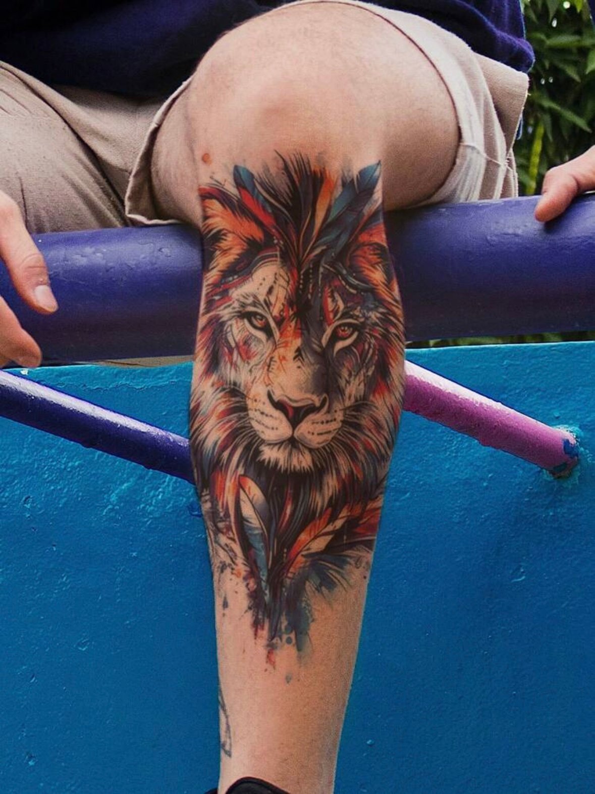 Half Sleeve Size Lion Men's Temporary Tattoo For Body Chest Or Abdomen (4.98)