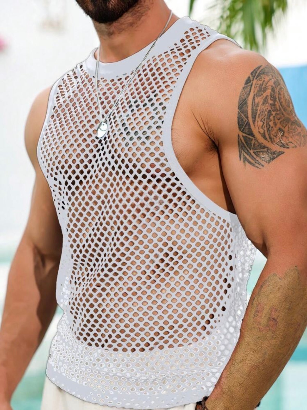 Men's Sexy Mesh Tank Top See-Through Shirt (4.94)