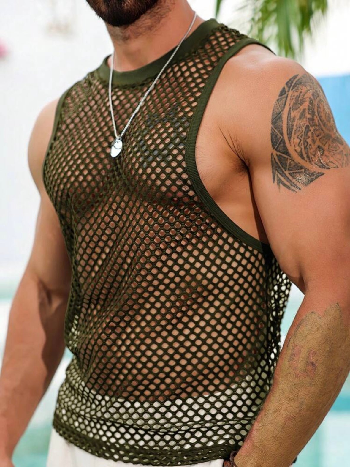 Men's Sexy Mesh Tank Top See-Through Shirt (4.94) - Image 5