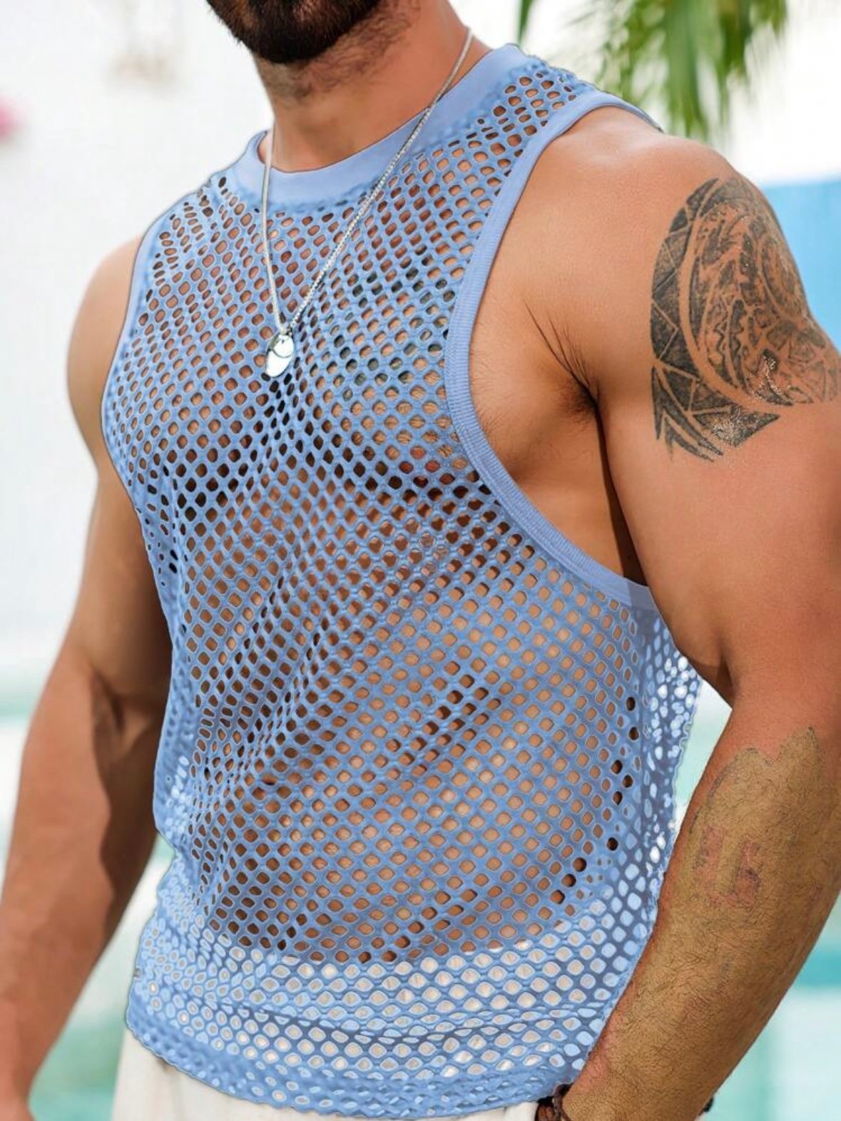 Men's Sexy Mesh Tank Top See-Through Shirt (4.94) - Image 6