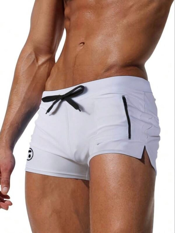 Men's Sexy Brief Swimming Trunks With Front Pocket Beach Shorts (4.77)