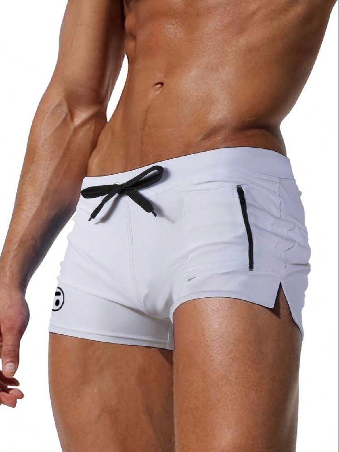 Men's Sexy Brief Swimming Trunks With Front Pocket Beach Shorts (4.77)