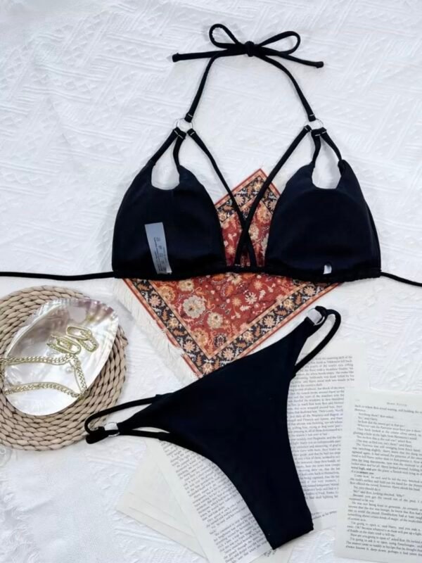 Sexy Swim Mini Triangle Cut Out Thong Bikini (4.83) - Image 5