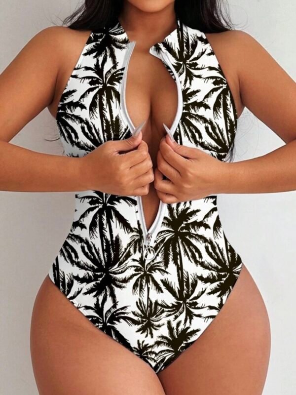 Sexy Swim Party Summer One Piece Swimsuit With Zipper Front  (4.91) - Image 7