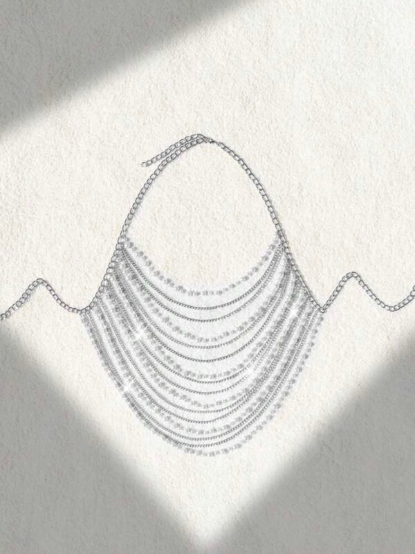 Women's Fashion Chain Embellished Pearl Top Cover (4.95) - Image 3