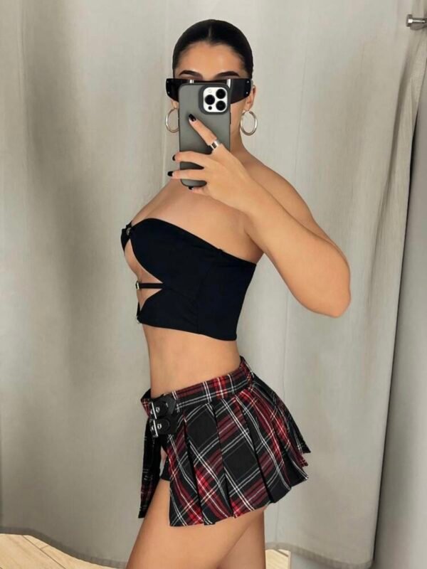 Sexy Women's Plaid Pleated Punk Skirt (4.89) - Image 4