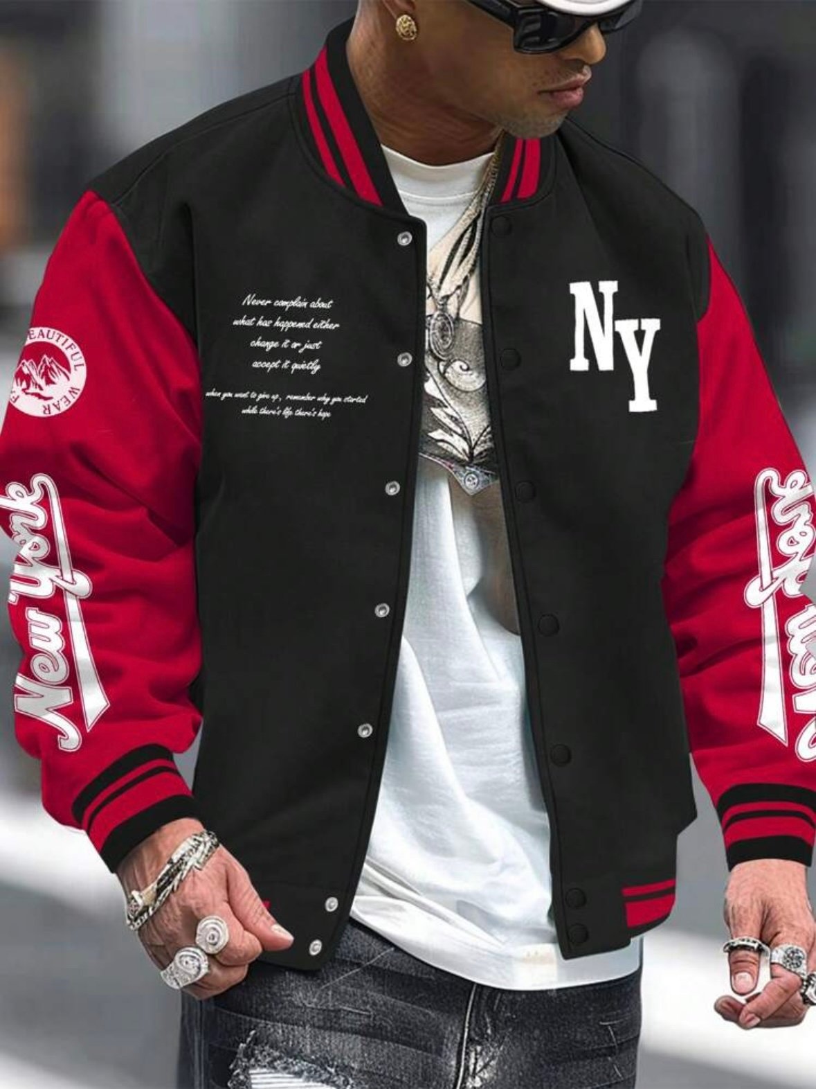 Men's Graphic Lettermen Jacket (4.94) - Image 9