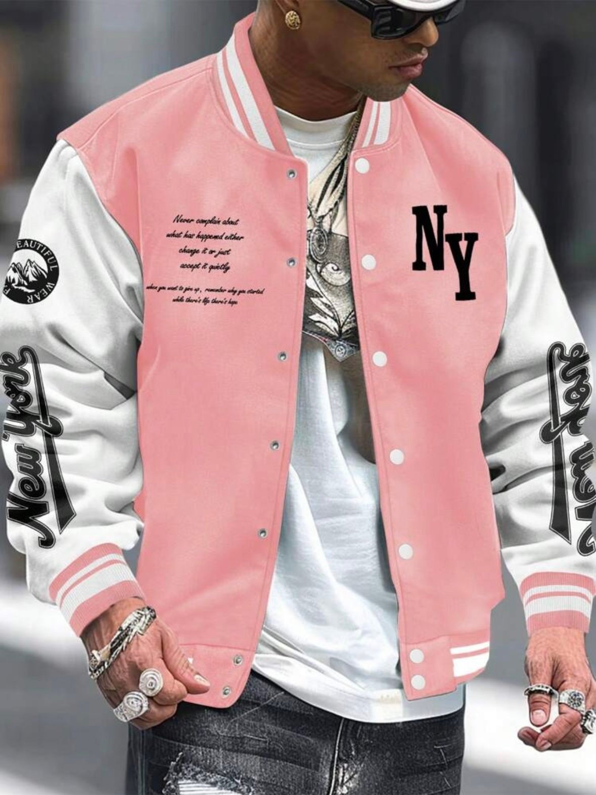 Men's Graphic Lettermen Jacket (4.94) - Image 7