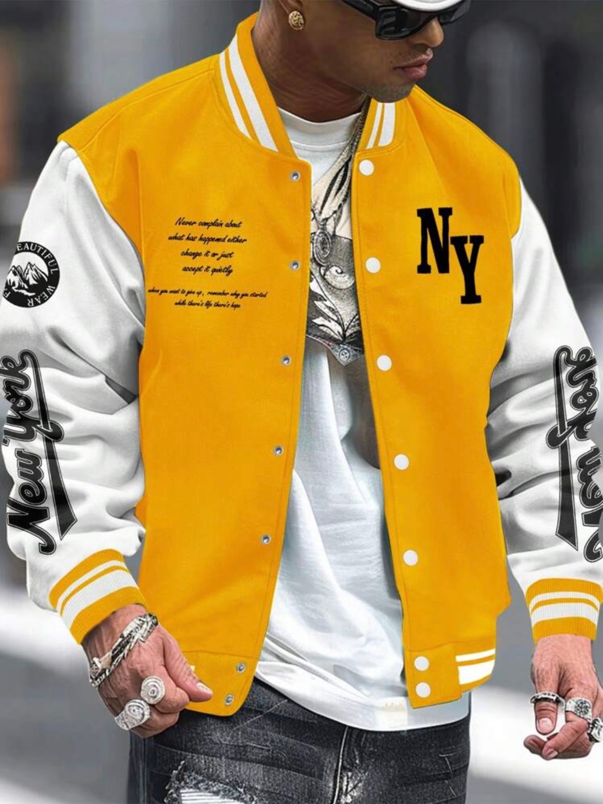 Men's Graphic Lettermen Jacket (4.94) - Image 10