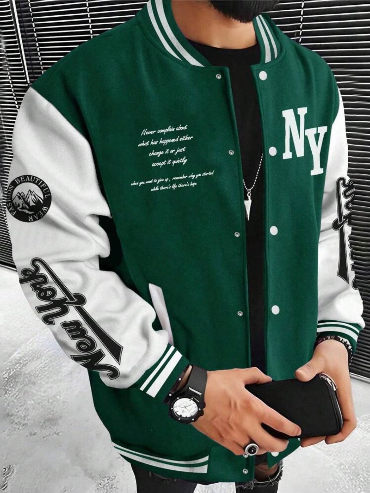 Men's Graphic Lettermen Jacket (4.94) - Image 12