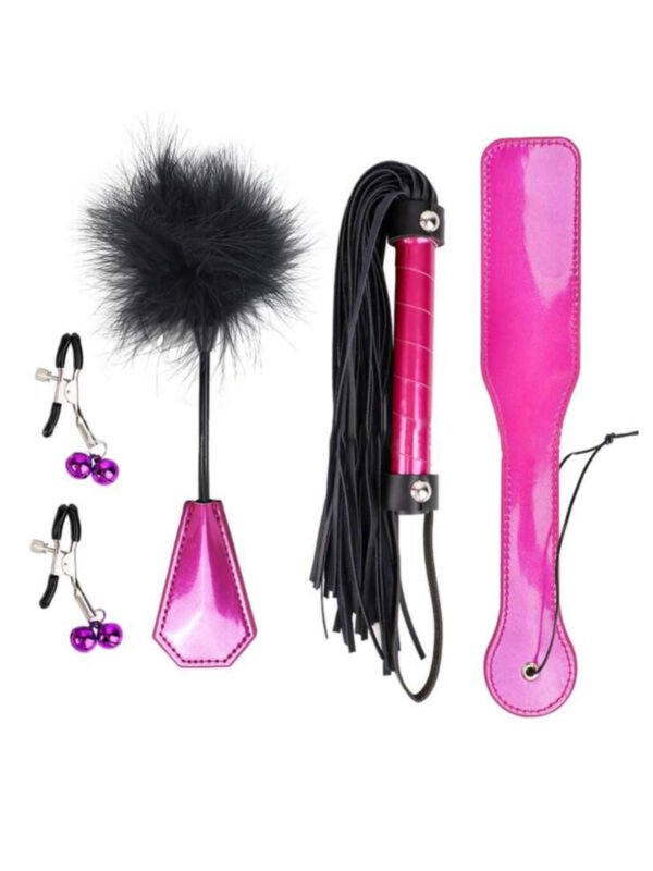 Bondage Whip Crop Tickler Nipple Clamps Set (4.77) - Image 3