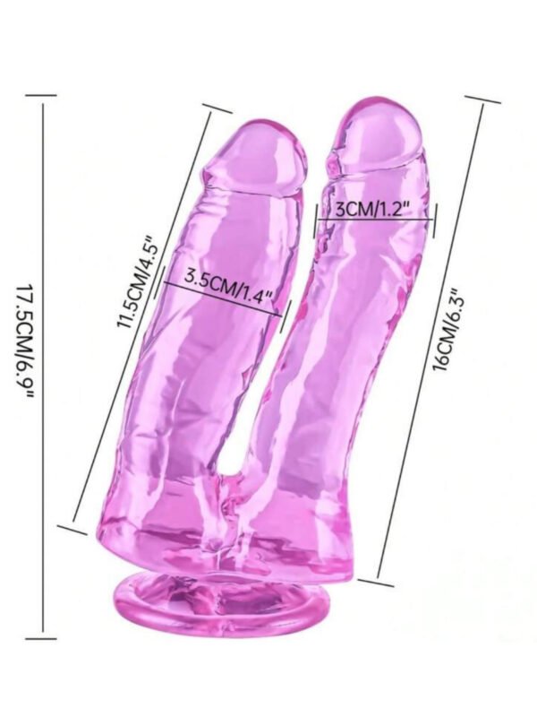 Double Realistic Dildo 6.9 Inch Lifelike Suction Cup Dildo (4.75) - Image 3