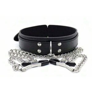Bondage Nipple Clips Clamps Breast Bondage With BDSM Collar (4.93)