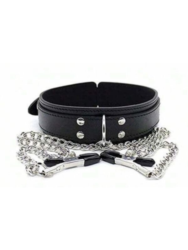 Bondage Nipple Clips Clamps Breast Bondage With BDSM Collar (4.93)