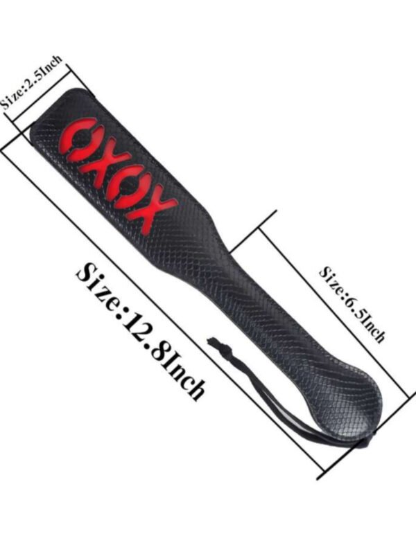 Bondage PU Leather 3pcs Set Spanking Paddle Whip & Tickler (5.0) - Image 5