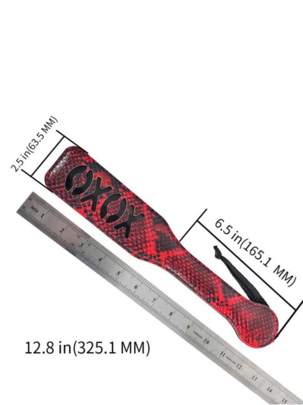 Bondage PU Leather 3pcs Set Spanking Paddle Whip & Tickler (5.0) - Image 6