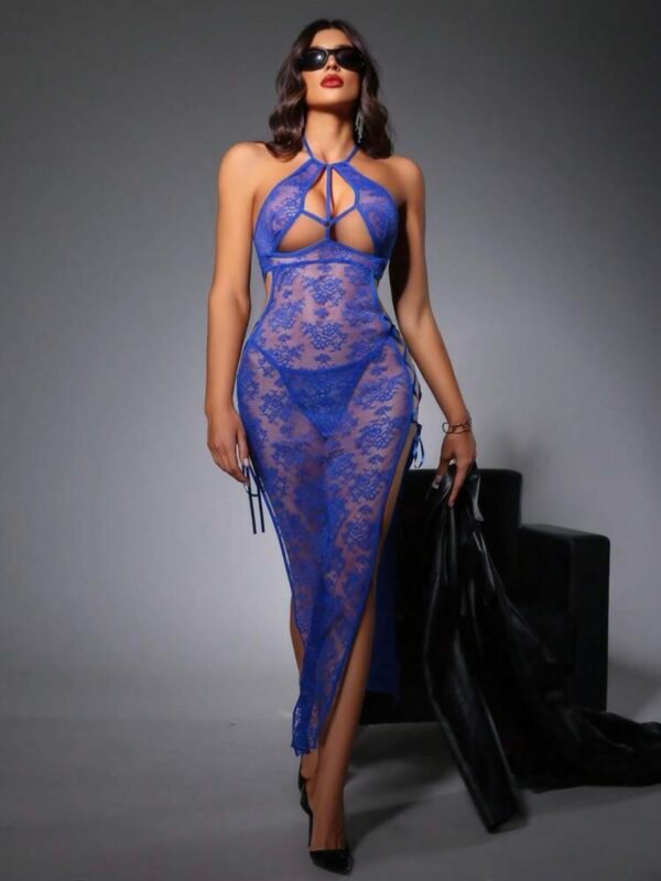 Sexy Sheer Cross Strap Hollow Out Long Dress (4.82) - Image 10