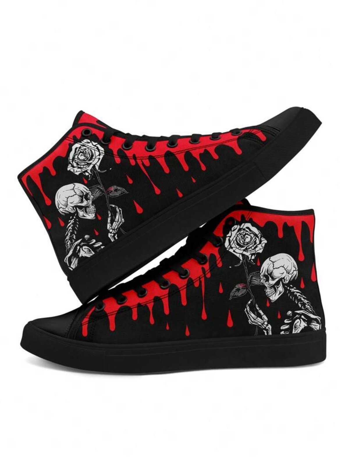 Men's Skull Halloween High Top Canvas Sneakers (4.85) - Image 6