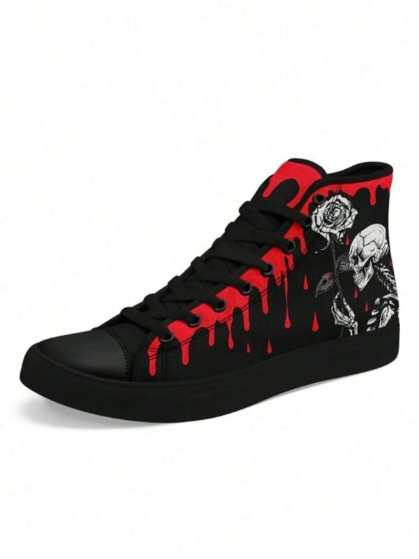 Men's Skull Halloween High Top Canvas Sneakers (4.85) - Image 5