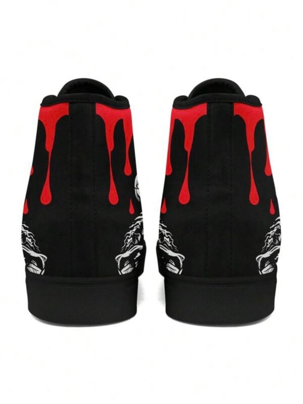 Men's Skull Halloween High Top Canvas Sneakers (4.85) - Image 4