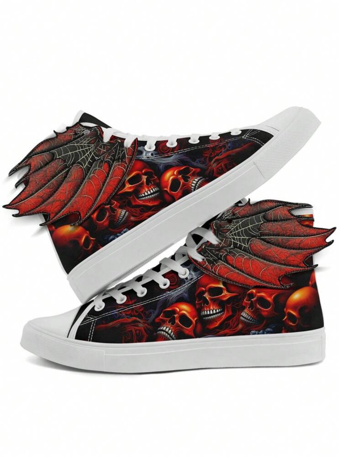 Men's Skull Halloween High Top Canvas Sneakers (4.85) - Image 13