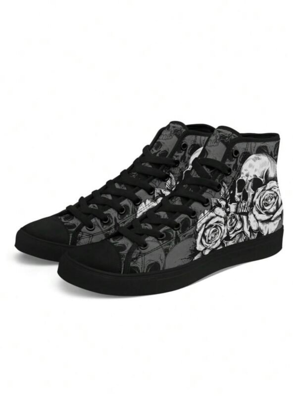 Men's Skull Halloween High Top Canvas Sneakers (4.85) - Image 12