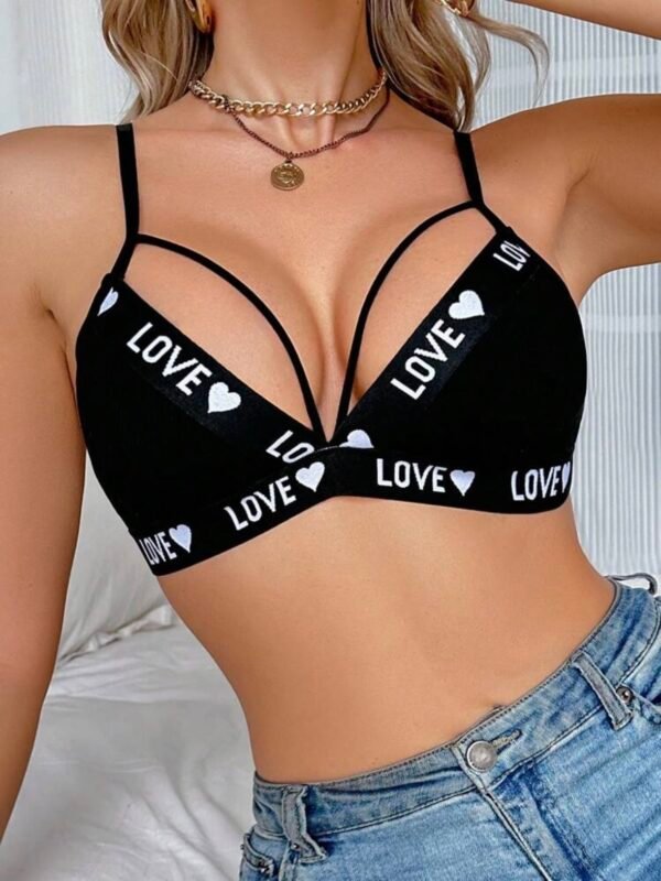 Women's Elastic Heart Love Printed Elastic Bra (4.78) - Image 11