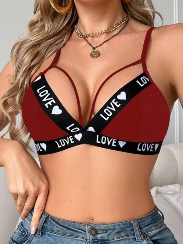 Women's Elastic Heart Love Printed Elastic Bra (4.78) - Image 7