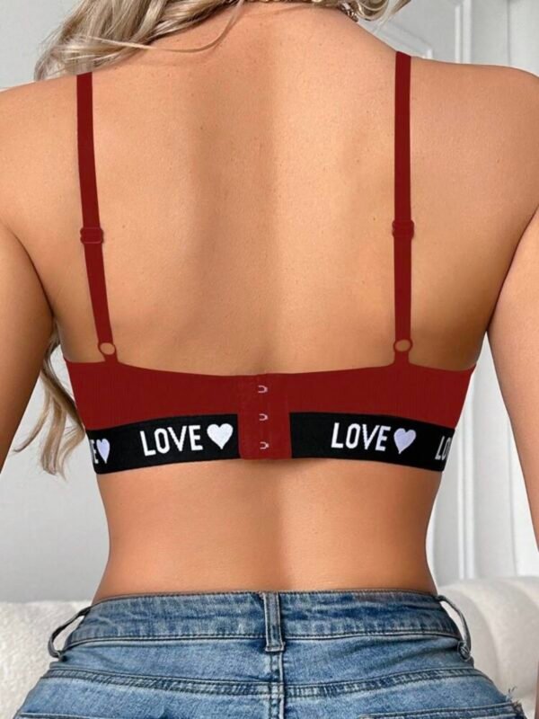 Women's Elastic Heart Love Printed Elastic Bra (4.78) - Image 6