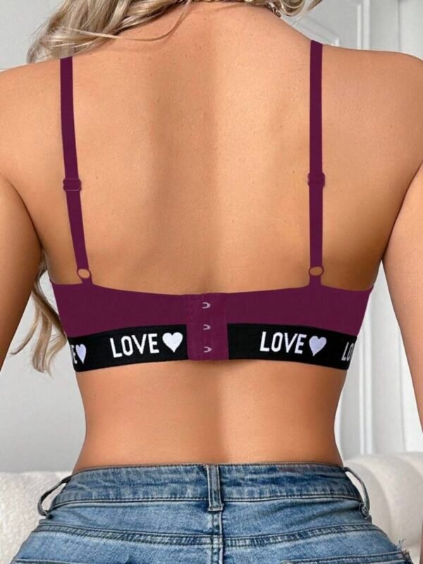 Women's Elastic Heart Love Printed Elastic Bra (4.78) - Image 4