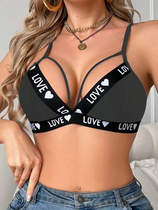 Women's Elastic Heart Love Printed Elastic Bra (4.78) - Image 15