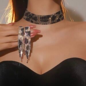 Screenshot Leopard Crystal Rhinestone Necklace & Earring Set (5.0)