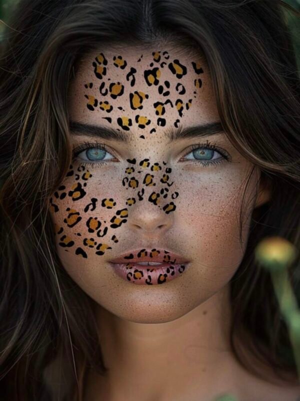 Temporary Face Or Body Leopard Print Tattoo (4.92) - Image 3