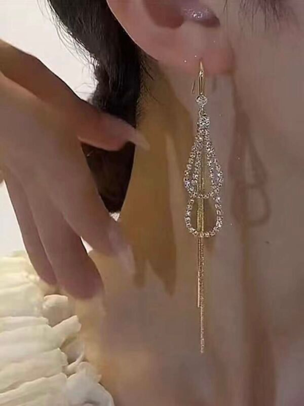 Bohemian Rhinestone Chain Design Earrings For Women (4.89) - Image 3