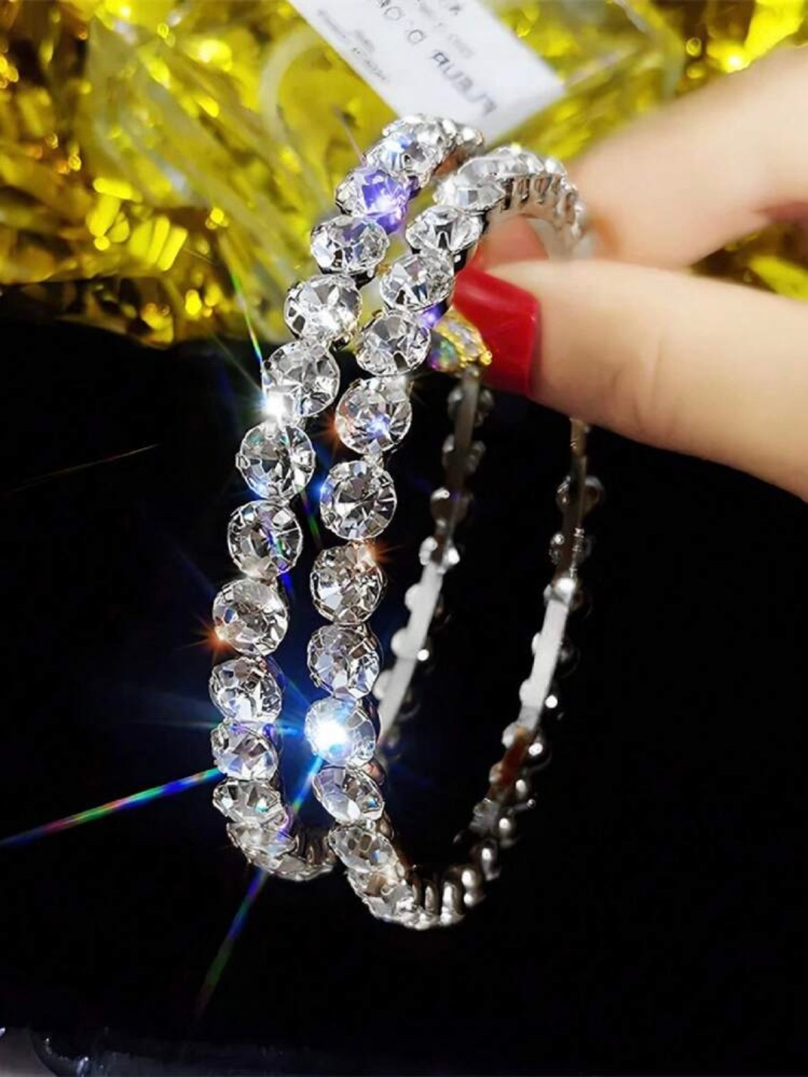 Rhinestone Hoop Earrings For Women (4.93) - Image 5