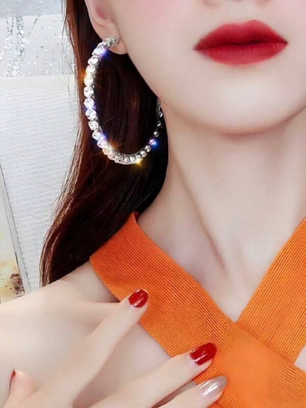 Rhinestone Hoop Earrings For Women (4.93) - Image 4