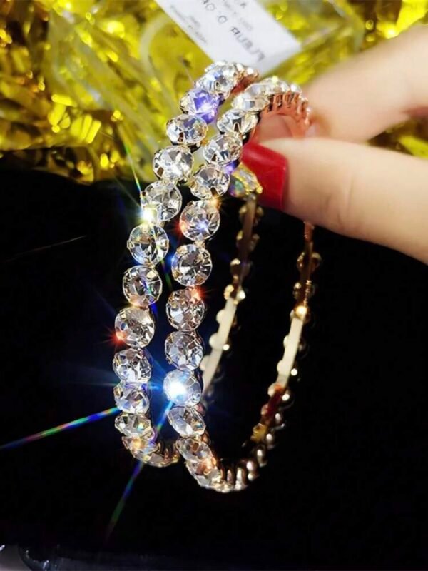 Rhinestone Hoop Earrings For Women (4.93)