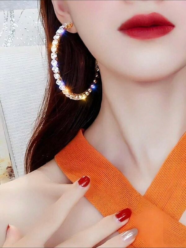 Rhinestone Hoop Earrings For Women (4.93) - Image 2