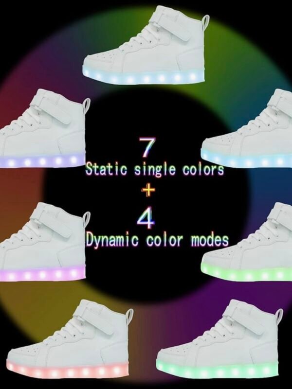 LED Light Up High Top Sneakers Flashing Shoes For Men Or Women (4.40) - Image 3
