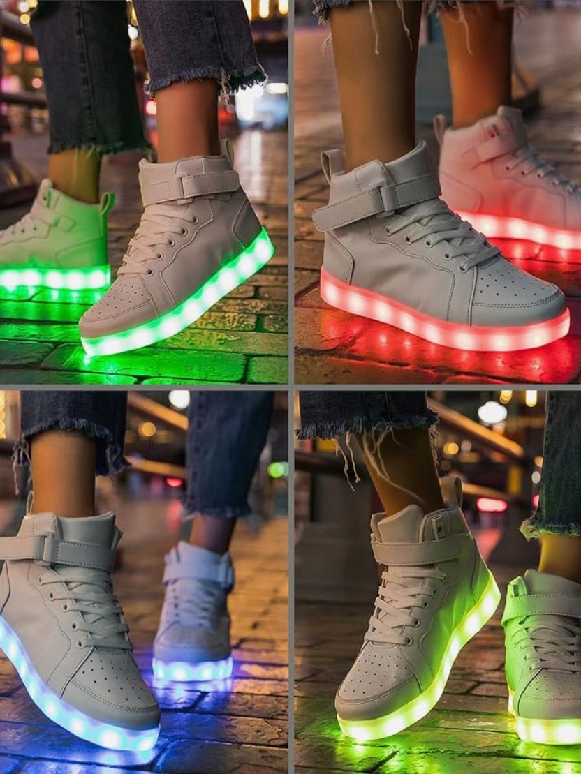 LED Light Up High Top Sneakers Flashing Shoes For Men Or Women (4.40) - Image 5