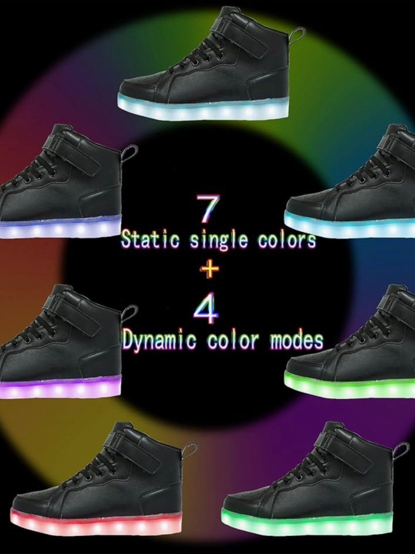 LED Light Up High Top Sneakers Flashing Shoes For Men Or Women (4.40) - Image 13