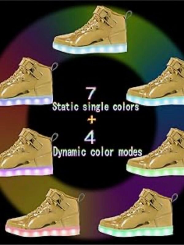 LED Light Up High Top Sneakers Flashing Shoes For Men Or Women (4.40) - Image 9